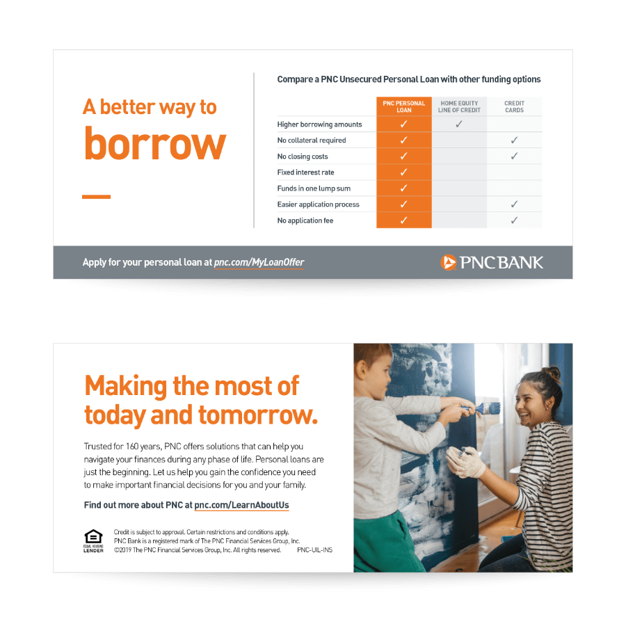 PNC Bank Unsecured Personal Loan Insert
